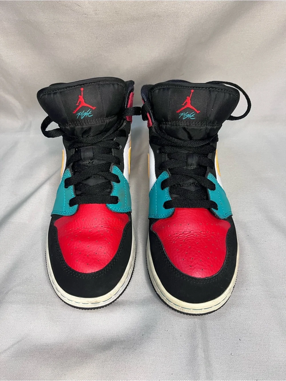 Nike Air Jordan 1 Mid GS Retro Multicolor Sneakers Youth Size 7 Shoes 554725-125